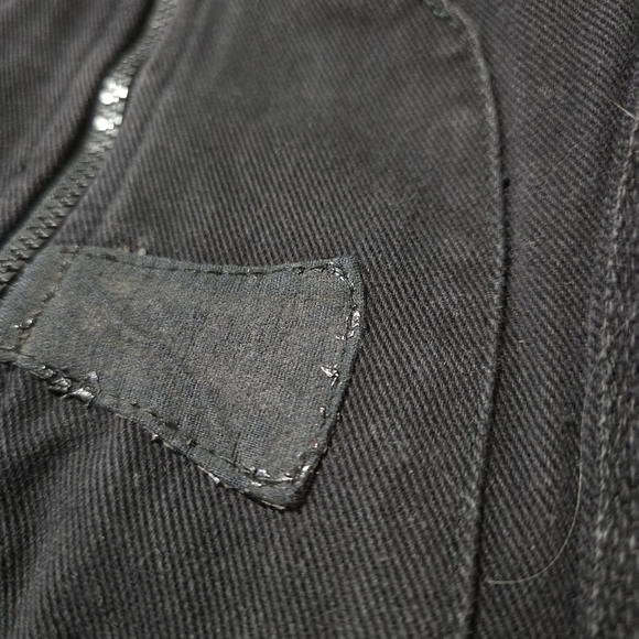 Vintage Tripp NYC Black 100% Cotton Denim Goth Punk Biker Jacket - Picture 8 of 15